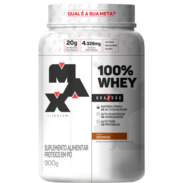 100% Whey da Linha Rafael Brandão Pote 900G - Max Titanium