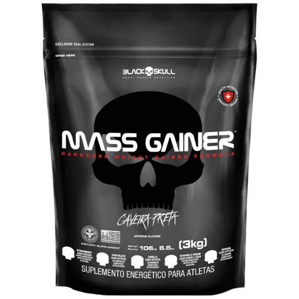Hipercalórico Mass Gainer Refil 3kg - Black Skull