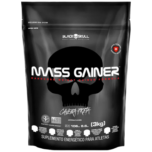 Hipercalórico Mass Gainer Refil 3kg - Black Skull