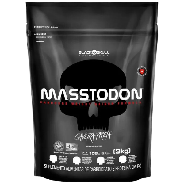 Hipercalórico Masstodon Refil 3kg - Black Skull