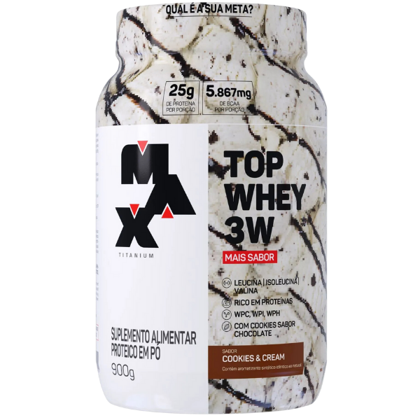 Top Whey 3W + Sabor 900G - Max Titanium