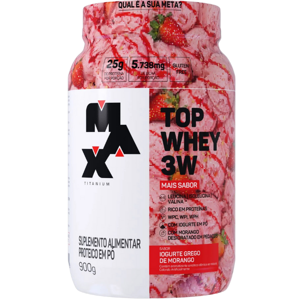 Top Whey 3W + Sabor 900G - Max Titanium