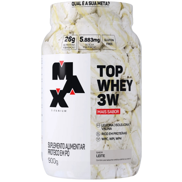 Top Whey 3W + Sabor 900G - Max Titanium