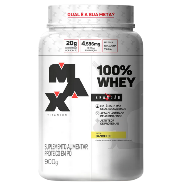 100% Whey da Linha Rafael Brandão Pote 900G - Max Titanium