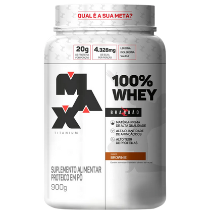100% Whey da Linha Rafael Brandão Pote 900G - Max Titanium