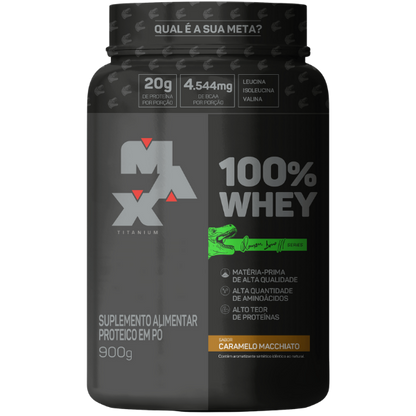 100% Whey da Linha Ramon Dino Pote 900g - Max Titanium